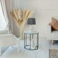 thumbnail image 5 of 17.63" Contemporary Fluted Glass Bedside Table Lamp With Gray Fabric Shade, Clear, 5 of 7