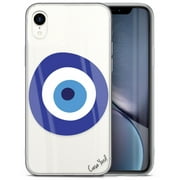 Case Yard iPhone-XR Case Clear Soft & Flexible TPU Ultra Low Profile Slim Fit Thin Shockproof Transparent Bumper Protective Cover Drop Protective Cell Phone Cases (Evil Eye)