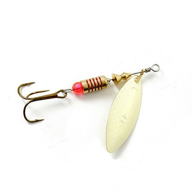 kurtrusly Outdoor River Lure Bait Replacement Fish Barbed Treble Hook  Shining Sequin Wobbler Fishing Tackles Accessories Gold Type 2