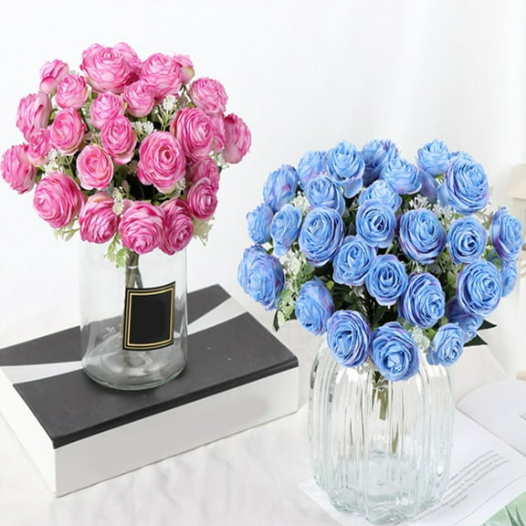 SPRING PARK 1 Bouquet Rose Flowers Plants Artificial Fake Flower for Home Hotel Office Wedding Party Garden Craft Art Décor Pu Silk Bridal Bouquet,Birthday Bunch Floral