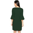 thumbnail image 3 of eloria Women's Midi Dress Bell Sleeve Key Hole Tie Neck Summer Dress Size: 3XL | Color: Bottle Green, 3 of 5