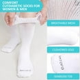 thumbnail image 4 of 3 Pairs Cotton Diabetic Socks for Men and Women, UNEEI Extra Wide Calf Socks for Swollen Feet, Comfortable & Non-Binding Fit Crew Socks, Size 13-15, 4 of 7