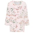 thumbnail image 2 of Tittly T Shirts for Women 3/4 Length Sleeve Womens Tops Women's Fashion Floral Printed T Shirt Casual V Neck Three Quarter Sleeve Top Graphic Tees Womens Tops Tshirts Shirts Pink XL, 2 of 4