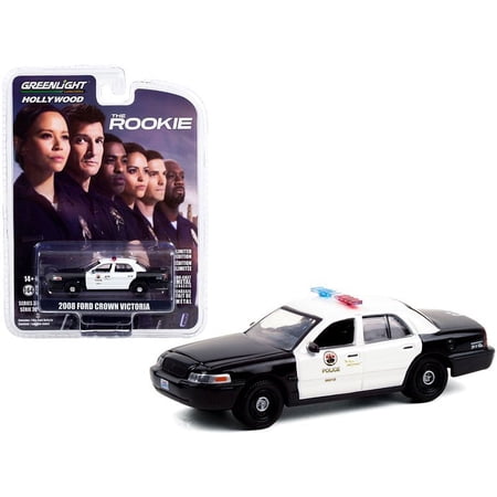 Diecast Model Car 2008 Ford Crown Victoria Police Interceptor LAPD The Rookie TV Series 1/64 Scale