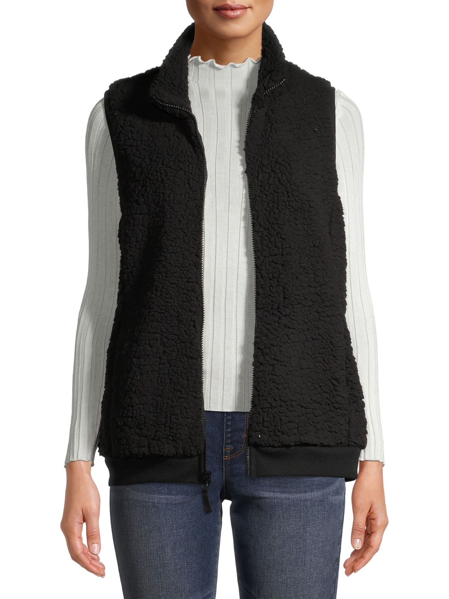 Plus Size Plush Sherpa Vest - Walmart 