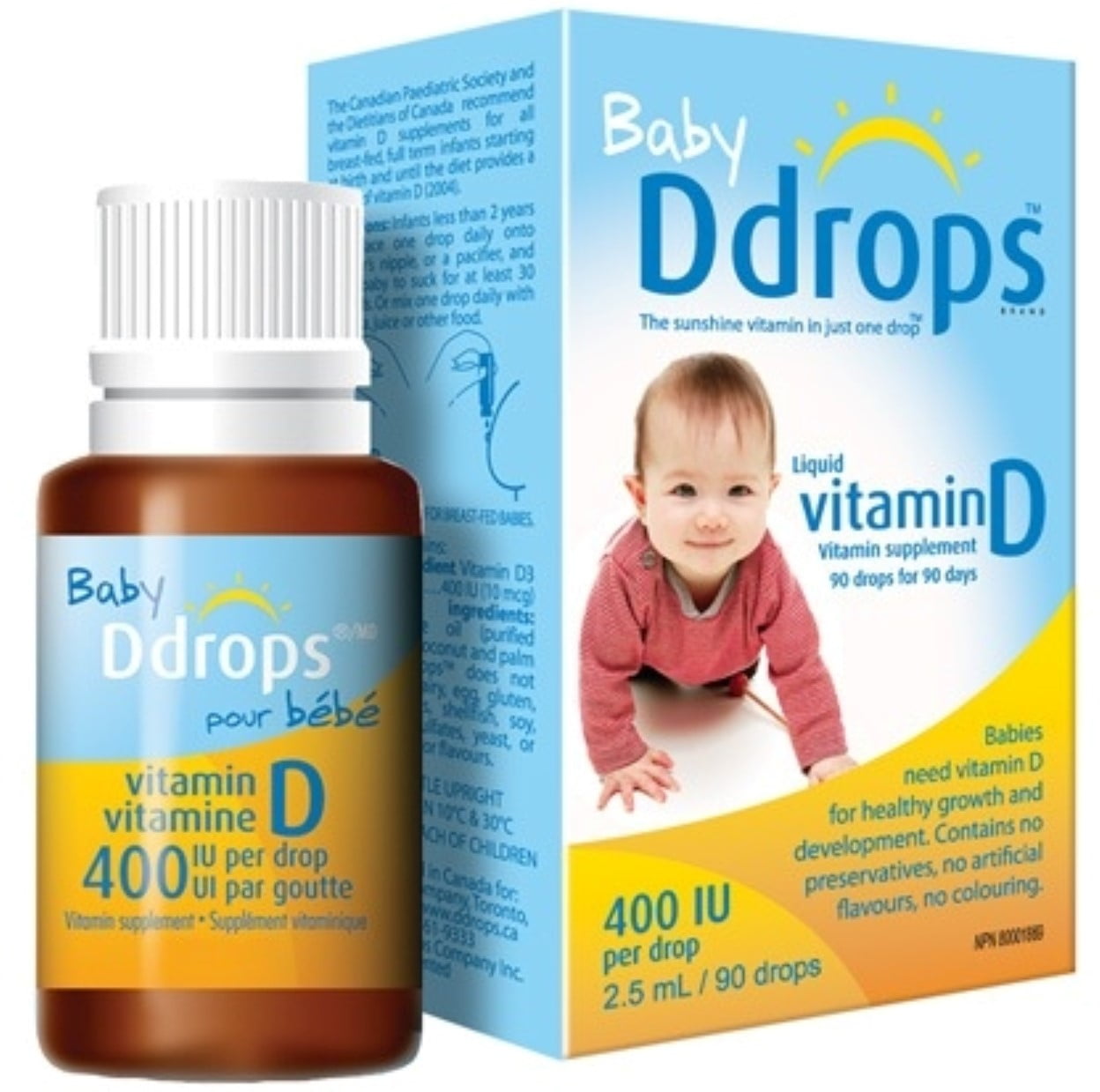 Ddrops Baby Liquid Vitamin D3 400 Iu 250 Ml 90 Drops Pack Of 2 Walmartcom