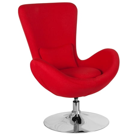 Flash Furniture - Egg Series Side Reception Chair with Bowed Seat - Red Fabric