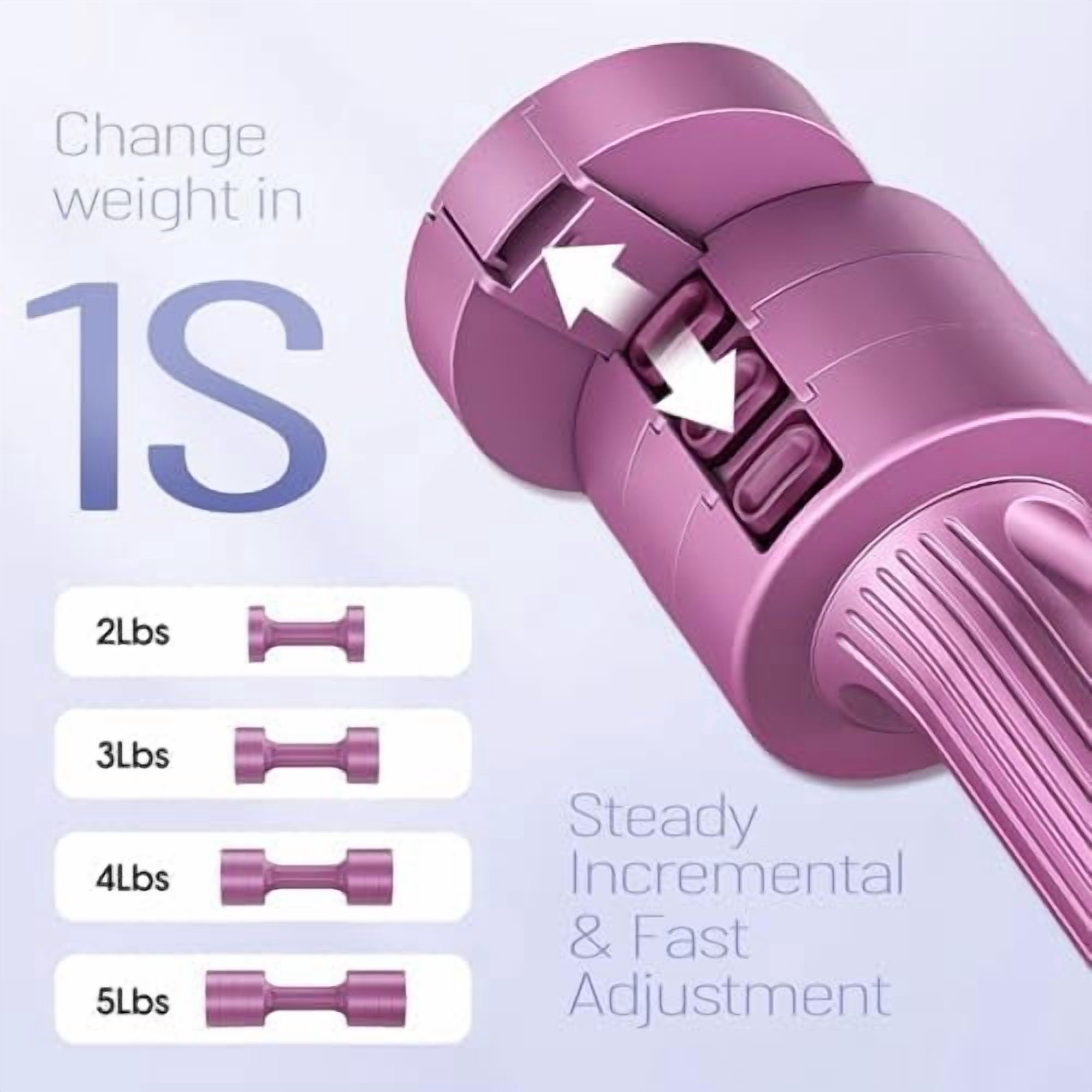 Adjustable Dumbbells 5 lb Dumbbells Set of 2 / Pair 10 lb Total Free Weights 6 in 1 Women Hand Weights for Home,Office,Gym Exercise Training 2lb 3lb 4lb 5lb Fast Adjust