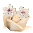thumbnail image 5 of 925 Silver Cherry Blossoms Flower Earrings Stud Women Party Jewelry Gift-default, 5 of 5