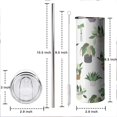 thumbnail image 3 of Mhrevyi Plant Print Skinny Tumbler With Lid and Straw - 20 oz Insulated Stainless Steel pot plant Travel Cup - Double Wall Coffee Mug - Birthday Gifts for Mom, Sister, Friends, Women, 3 of 5