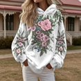 thumbnail image 4 of Womens Plus Size Graphic Hoodies Trendy Floral Printed Hooded Sweatshirts Ladies Loose Fit Pullovers Fall Long Sleeve Tops ZZ_White XL, 4 of 6