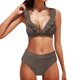 thumbnail image 1 of Gibobby Trajes de Natación para Mujer Conjunto de bikini de cintura alta con volantes para mujer, traje de baño de 2 piezas con realce triangular plisado(Marrón,XL), 1 of 5