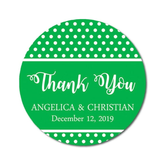 Darling Souvenir Round 45 Pcs Polka Dot Thank You Stickers Wedding Personalized Bride Groom Names And Date Envelope Seals-Turquoise Blue