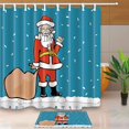 thumbnail image 1 of Decoración Navideña Papá Noel con Bolsa en la Nieve ABPHQTO Cortina de Ducha 160x180 Cm con Felpudo de piso Alfombras de Baño 40X60 Cm, 1 of 1