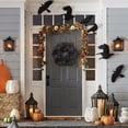 thumbnail image 5 of Btomtd Diameter 18" Artificial Pumpkin Maple Leaf Wreath Thanksgiving Halloween Wall Door Hanging Garland Decor Fall Decoration, Black, 5 of 6