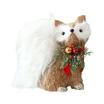 Realistic Simulated Animal Shape With Festive Greenery And Berries, Versatile Home Desktop Ornament For Bedroom Living Room Shelves Desks, 1 Piece Static Foam Model Decoration