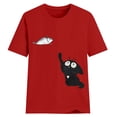 thumbnail image 2 of Herrnalise Women's Print T Shirts Women's Fashion Cat Print Round Neck Short Sleeve T-Shirt, 2 of 3