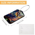 thumbnail image 5 of Cartoon Owl Square PU Leather Luggage Tags, 2 Pack, with Privacy Cover and Stainless Steel Ring - Suitable for Travel, Backpack, Handbag - Bag Tags, Handbag Tags, 5 of 7