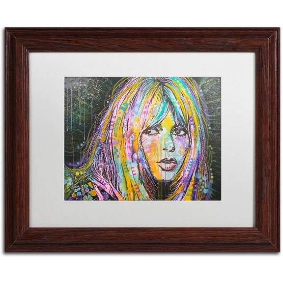 Trademark Fine Art "Bardot1" Canvas Art by Dean Russo, White Matte, Wood Frame