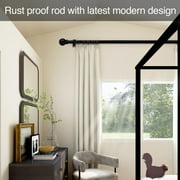 OLIYNEDY Black Curtain Rods for Windows 28 to 50, 5/8 Inch Adjustable Single Curtain Rod for Bedroom Windows Drapery Rods With Brackets