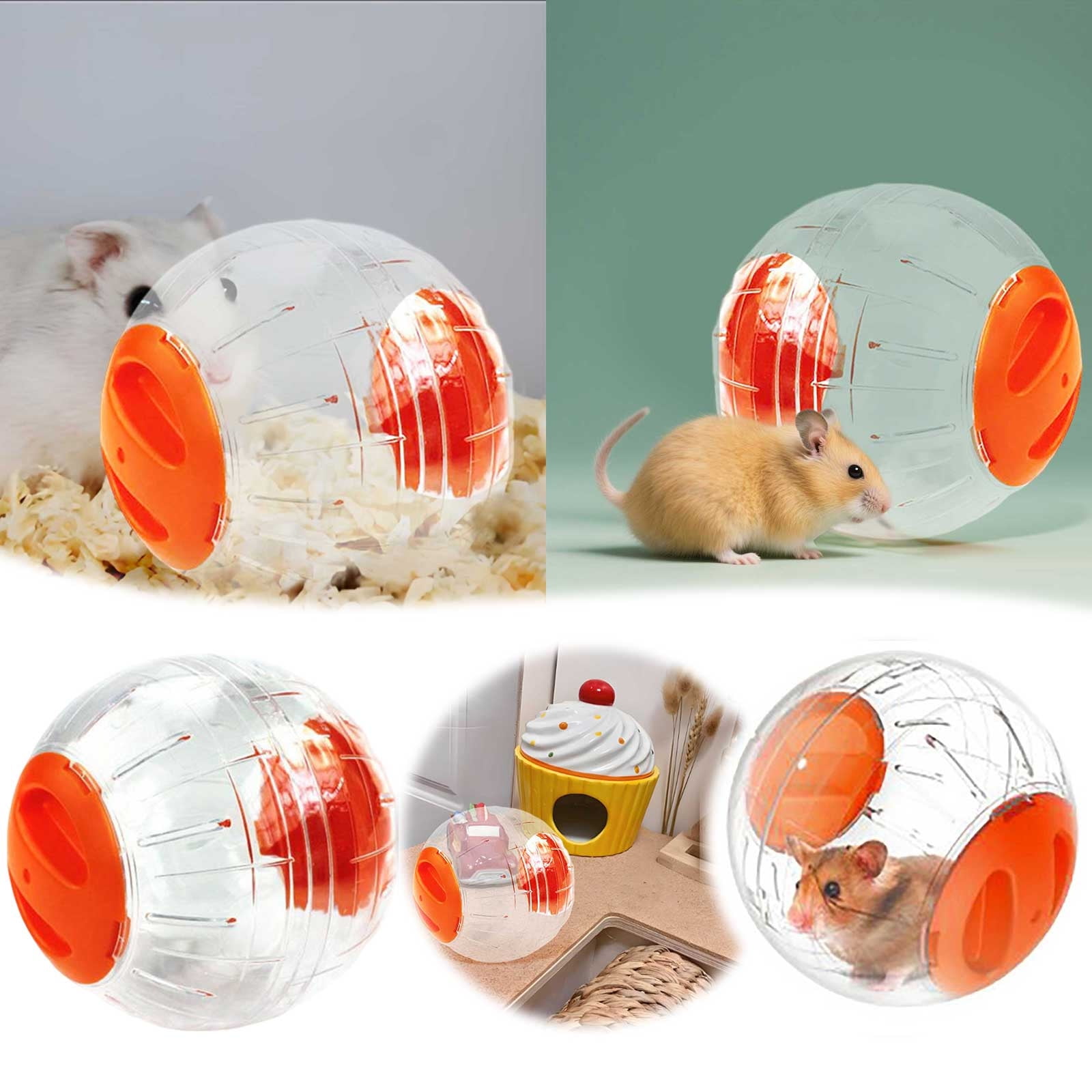 Transparent Hamster Exercise Ball Small Pet Running Ball Toy 4.7 Inch Breathable Small Animal Play Ball for Hamster Gerbil Mouse Stress Relief Fitness