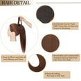 thumbnail image 3 of SEGO Clip in Hair Extensions 100% Remy Human Hair Wrap Around Ponytail Extension Thick Long Straight Black Hairpiece with Comb Magic Paste Pony Tail, 3 of 8