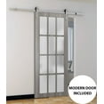 thumbnail image 3 of Sturdy Barn Door 36 x 84 inches Frosted Glass 12 Lites, 3 of 6