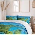 thumbnail image 6 of Ambesonne Aerial Duvet Cover Set, Panorama of Palau Islands, 2-Calking, Azure Blue and Fern Green, 6 of 7