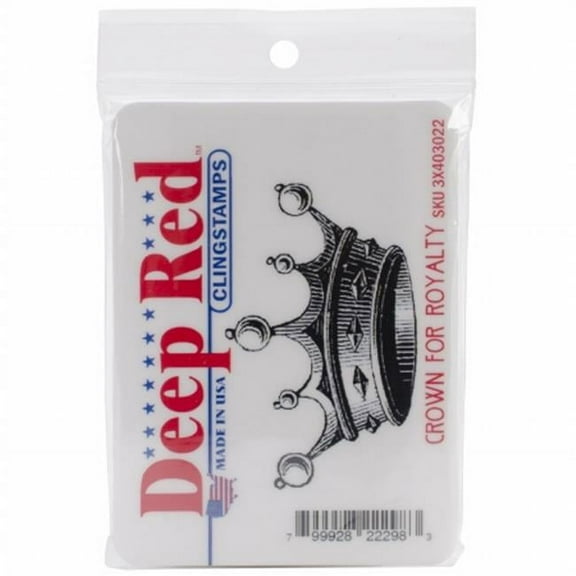 Deep Red Stamps 3X403022 Cling Stamp-Crown For Royalty