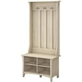 thumbnail image 1 of Bush Furniture Salinas Portemanteau avec Banc de Rangement en Blanc Antique, 1 of 6