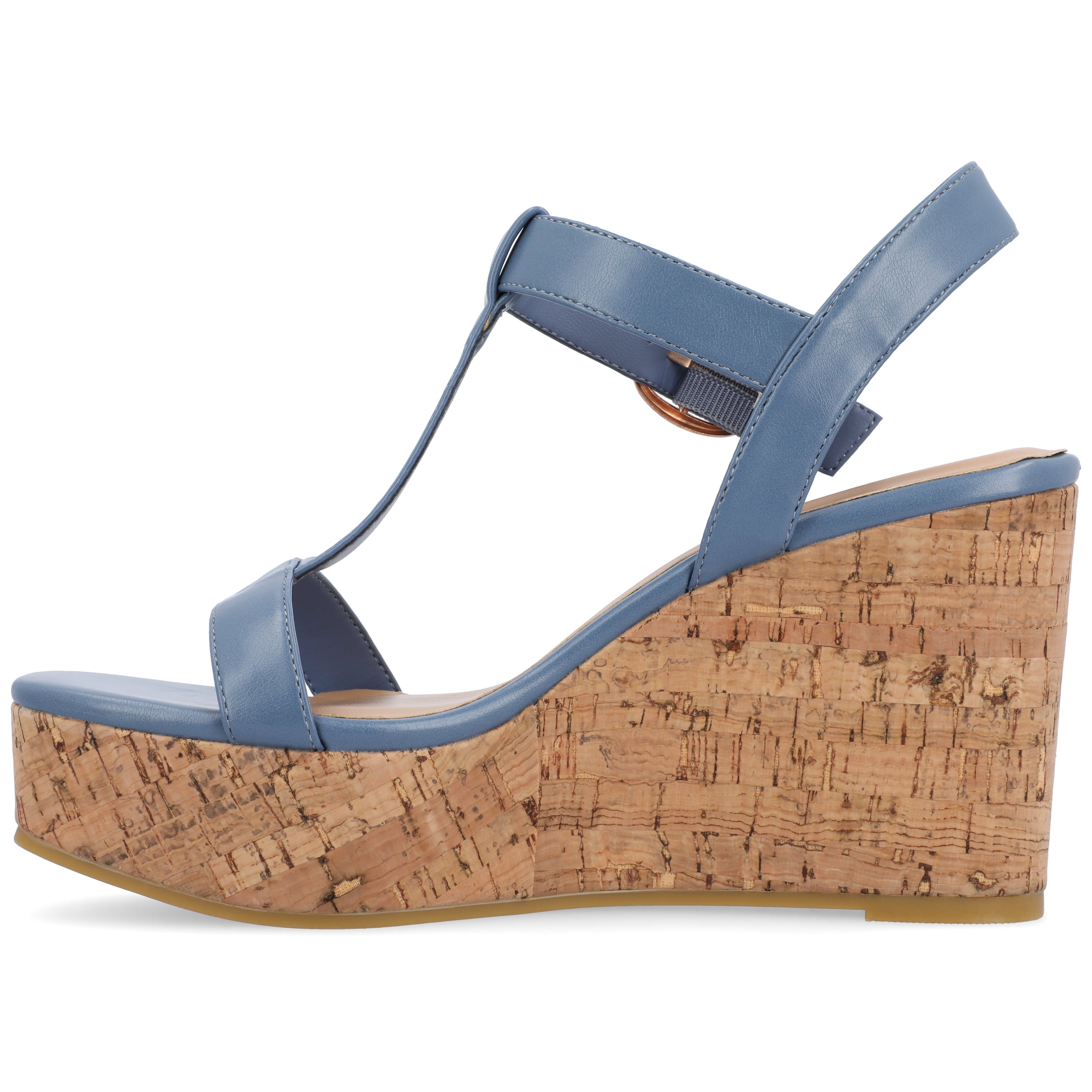 Journee Womens Matildaa Buckle Platform Wedge Sandals