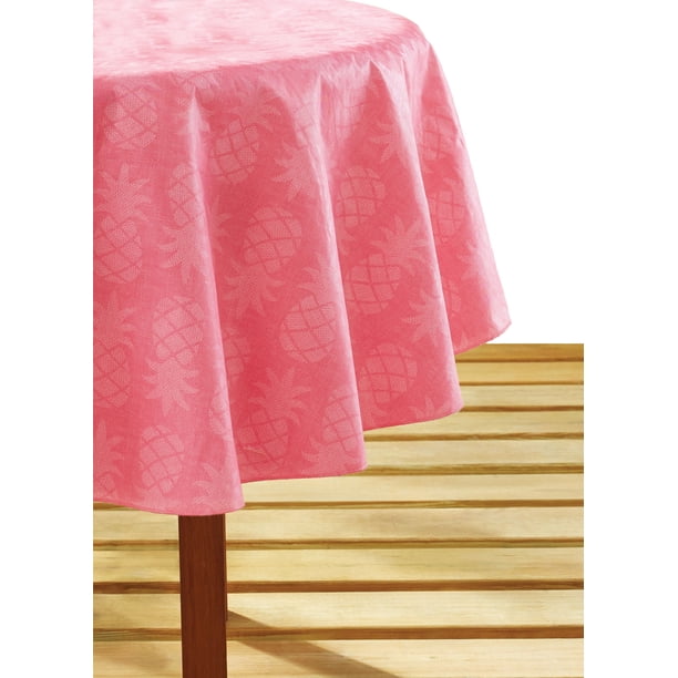 Mainstays Peva 70 Round Fuchsia Tonal Pineapple Tablecloth Walmart Com Walmart Com