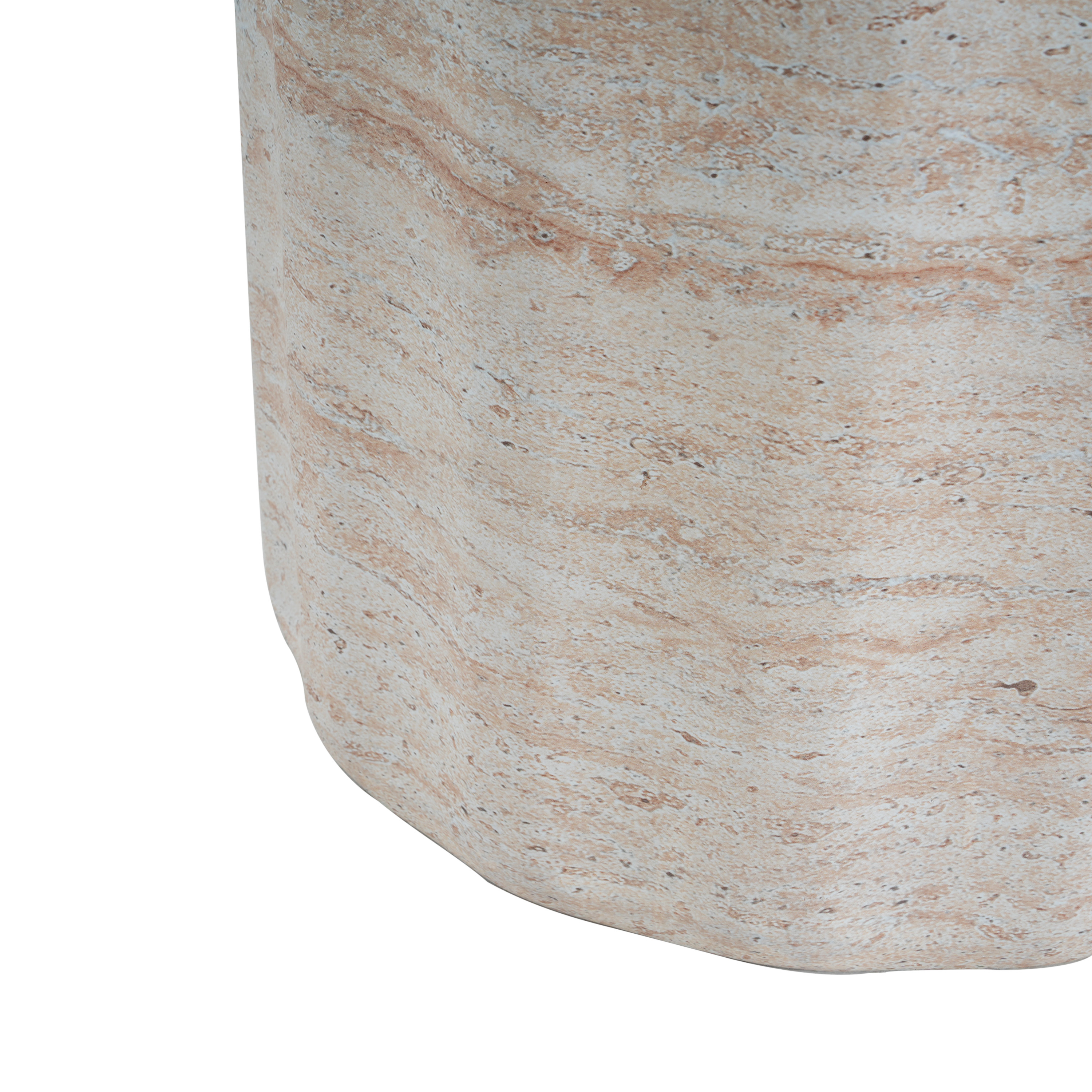 Side Table, Outdoor Indoor Lightweight Concrete Table for Patio Balcony Garden, Travertine Finish