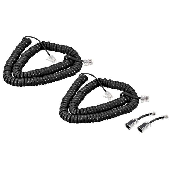 Unique Bargains Telephone Cord Detangler 360 Degree Rotating Landline Cable with Telephone Handset Cord 6.56Ft 2Set