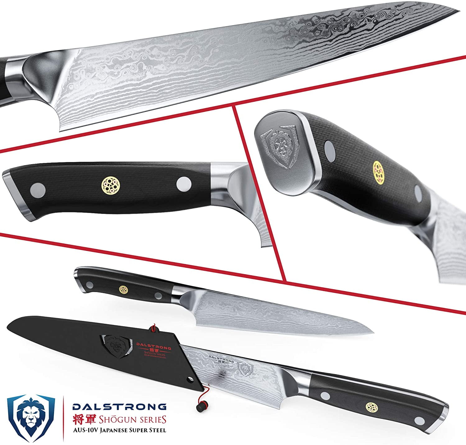 Dalstrong - 8 Chef's KnifeThe Crixus - Shogun Series - Chef & Cleaver Hybrid - Japanese AUS-10V Super Steel - Meat Knife - w/Sheath