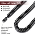 thumbnail image 4 of FindChic Chains Necklace for Men, 30inch 12mm Black Stainless Steel Cuban Link Chain Father's Day Christmas Jewelry Gifts for Him/Dad/Husband with Gift Box, 4 of 6