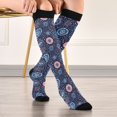 thumbnail image 5 of FORMRS Womens Knee High Socks Casual Long Thick Travel Daily Wear, 1 Pair, Blue Fireworks Pattern, 5 of 6
