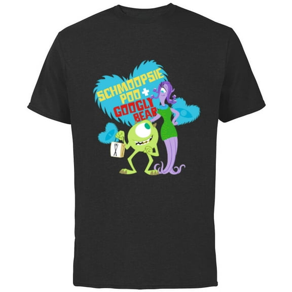Disney and Pixar’s Monsters, Inc. Schmoopsie Poo Googly Bear - Short Sleeve Cotton T-Shirt for Adults - Customized-Black