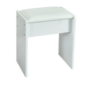 JBLCC Modern Makeup Vanity with LED Lighted Mirror and Stool, Vanity Table for Bedroom, Vanity Desk with Storage Shelves & Drawers, White