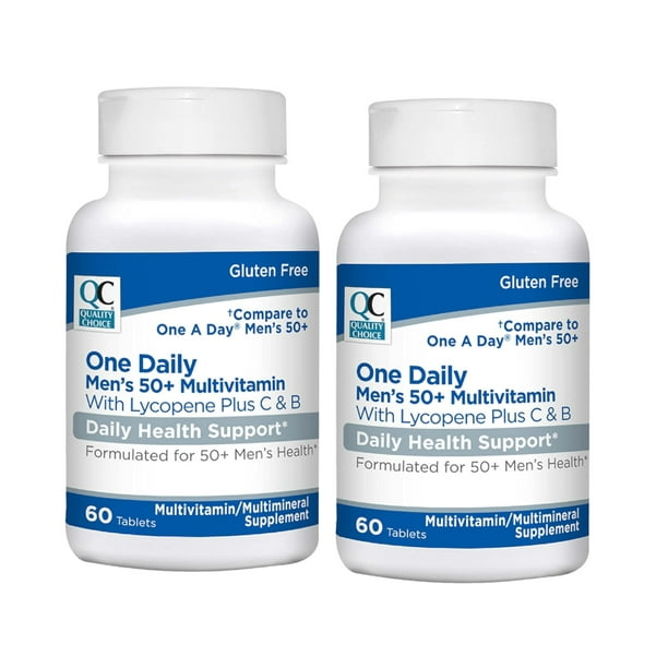 Quality Choice One Daily Men's 50+ Multivitamin with Lycopene Plus C & B Daily Health Support