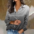 thumbnail image 2 of Long Sleeve Blouses for Women Printed Casual Cardigan Denim Style Jacket Loose Fit Polyester Winter Spring Oversized Coat, 2 of 5