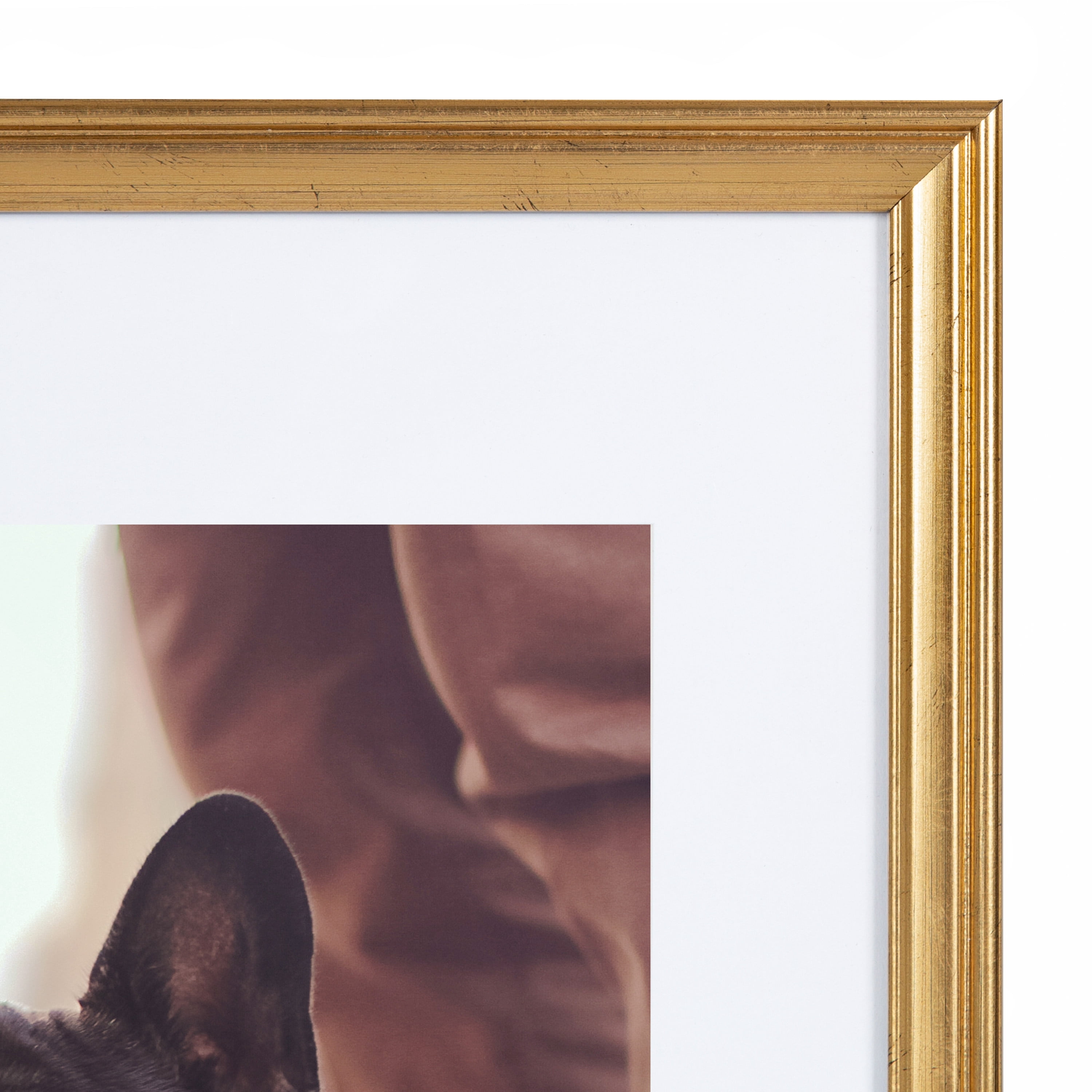 Kate and Laurel 12" x 15" Polystyrene Picture Frame, Gold, Set of 4