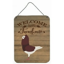 Caroline's Treasures CK6892DS1216 Capuchin Red Pigeon Welcome Wall or Door Hanging Prints, 12x16, multicolor