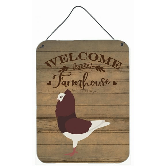 Caroline's Treasures CK6892DS1216 Capuchin Red Pigeon Welcome Wall or Door Hanging Prints, 12x16, multicolor