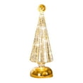 thumbnail image 4 of Sylvtty Glass Christmas Tree Small Tabletop Lighted Xmas Tree Figurine Battery Operated Mini Tree Lamp for Home Table Fireplace Mantel Decor, 4 of 7