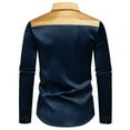 thumbnail image 4 of IYTR Mens Long Sleeve Shirts Slim Fit Casual Button Down Shirt Fall Fashion Lapel Work Office Dress Shirt (Navy,XXL), 4 of 7