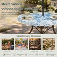 thumbnail image 6 of Round Outdoor Tablecloth with Umbrella Hole and Zipper, Light Blue Starfish Coastal Tablecloth with Elastic Waterproof, Summer Coral Shell Beach Nautical Patio Table Covers for 36" - 44" Pool Tables, 6 of 9