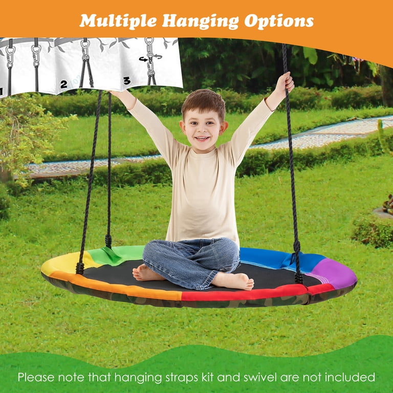 Gymax Swing Frame Stand with 2 Swing Set Backyard w/ Stakes