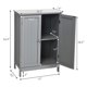 thumbnail image 3 of 2 Pack Freestanding Storage Cabinets with Double Doors and Shelves, Living Room Bathroom Wooden Storage Cabinet, Gray,Negro, 3 of 4