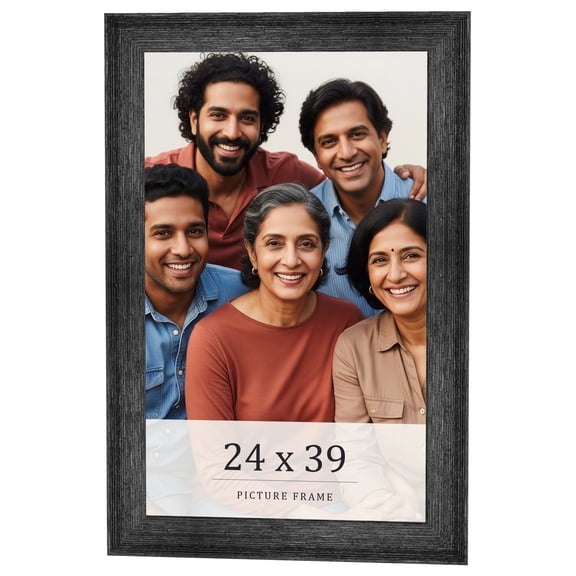 24x39 Frame Black Real Wood Picture Frame Width 1.5 inches | Interior Frame Depth 0.5 inches | Barn